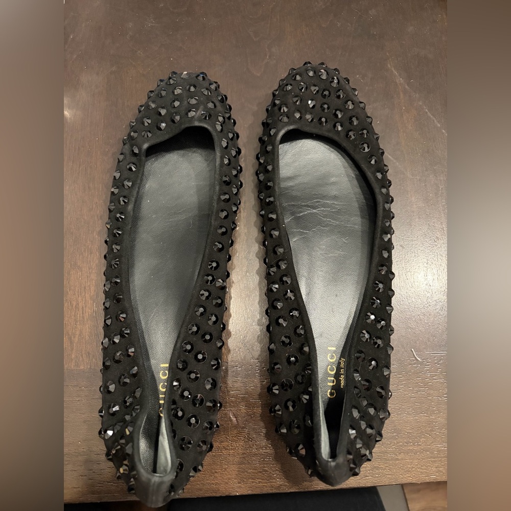 Gucci Black Studded Women's Flats